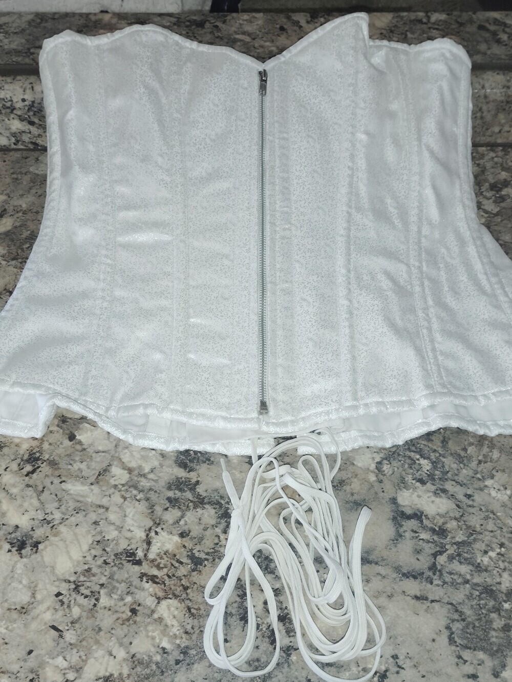 Daisy 3x Corsets Top Drawer White Shimmer Lace-Up Corset Top - NWT